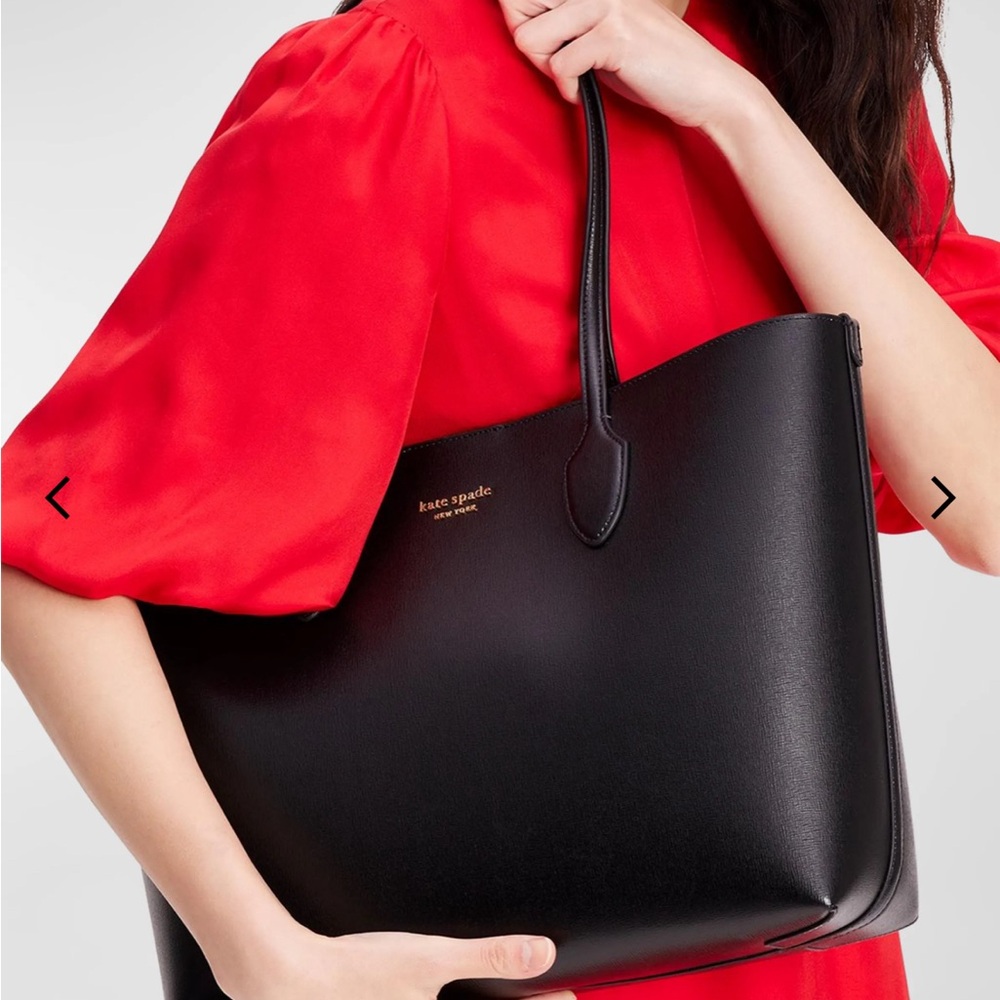 Kate Spade Large Black Leather Tote - Picture 5 of 9